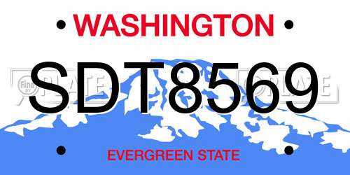 SDT8569 Washington License Plate