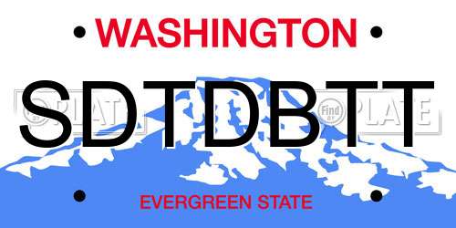 SDTDBTT Washington License Plate
