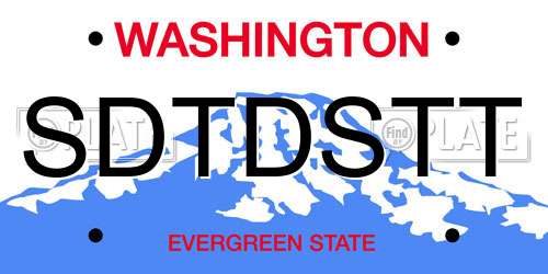 SDTDSTT Washington License Plate