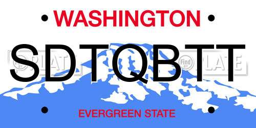 SDTQBTT Washington License Plate