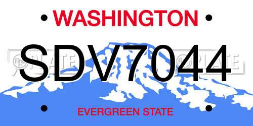 SDV7044 Washington License Plate