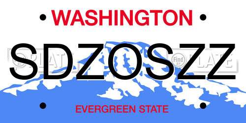 SDZOSZZ Washington License Plate