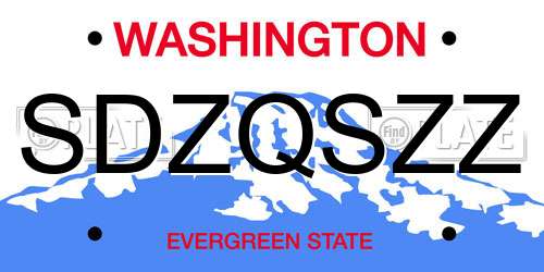 SDZQSZZ Washington License Plate