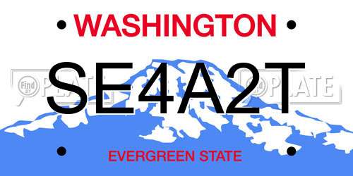 SE4A2T Washington License Plate