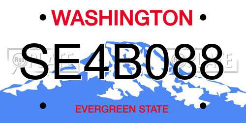 SE4B088 Washington License Plate