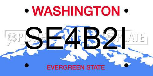 SE4B2I Washington License Plate