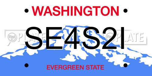 SE4S2I Washington License Plate