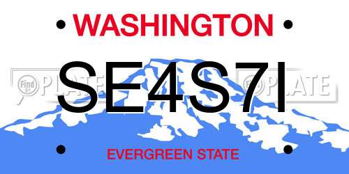 SE4S7I Washington License Plate