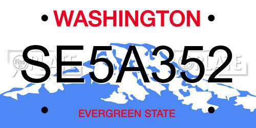 SE5A352 Washington License Plate