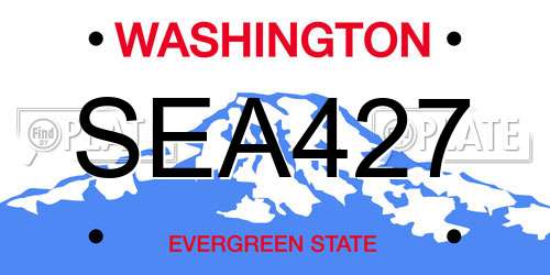 SEA427 Washington License Plate