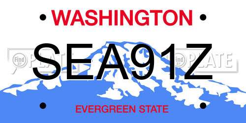 SEA91Z Washington License Plate