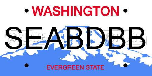 SEABDBB Washington License Plate