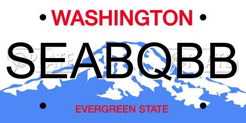 SEABQBB Washington License Plate