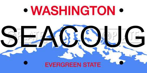SEACOUG Washington License Plate