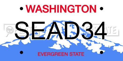 SEAD34 Washington License Plate
