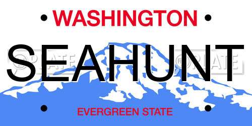 SEAHUNT Washington License Plate