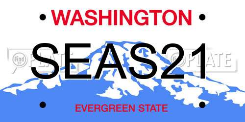SEAS21 Washington License Plate