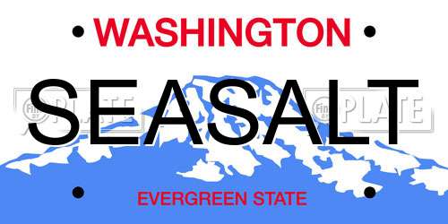 SEASALT Washington License Plate