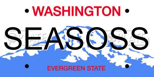 SEASOSS Washington License Plate