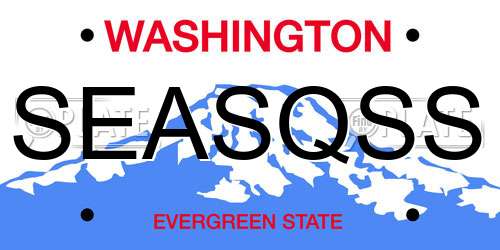 SEASQSS Washington License Plate