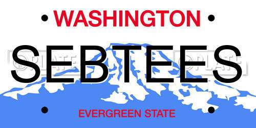 SEBTEES Washington License Plate