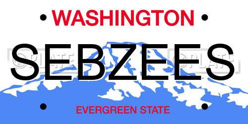 SEBZEES Washington License Plate