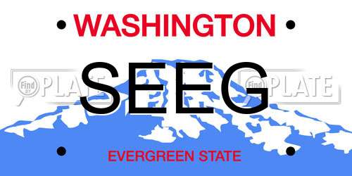 SEEG Washington License Plate