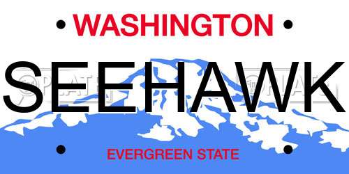 SEEHAWK Washington License Plate