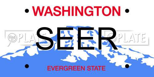 SEER Washington License Plate