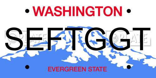SEFTGGT Washington License Plate