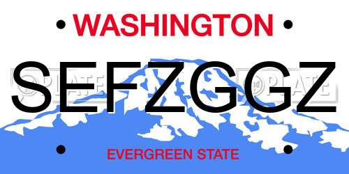 SEFZGGZ Washington License Plate