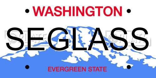 SEGLASS Washington License Plate