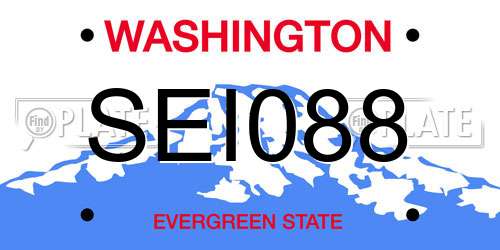 SEI088 Washington License Plate