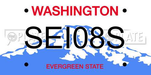 SEI08S Washington License Plate