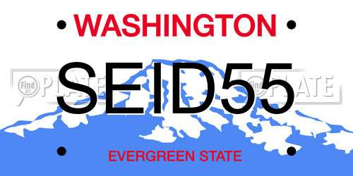 SEID55 Washington License Plate