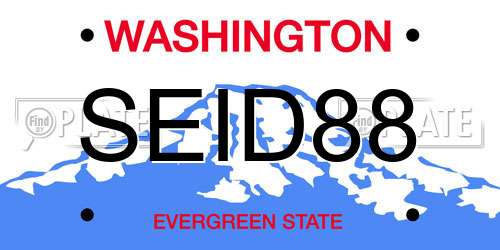 SEID88 Washington License Plate