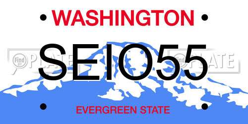 SEIO55 Washington License Plate