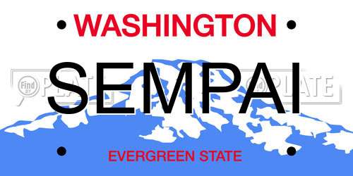 SEMPAI Washington License Plate