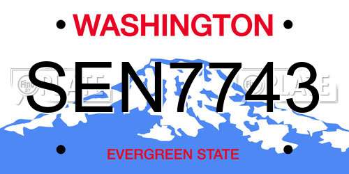 SEN7743 Washington License Plate