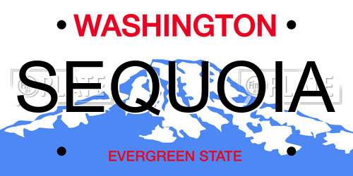 SEQUOIA Washington License Plate