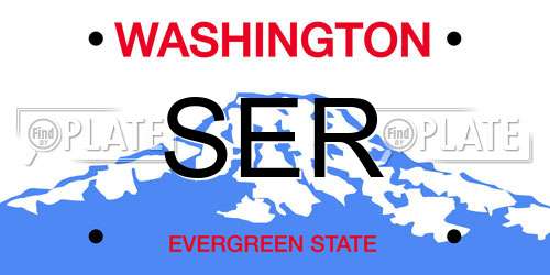 SER Washington License Plate