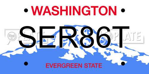 SER86T Washington License Plate