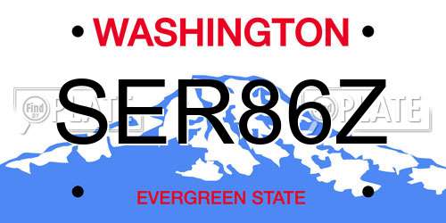 SER86Z Washington License Plate