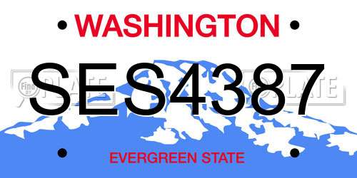 SES4387 Washington License Plate