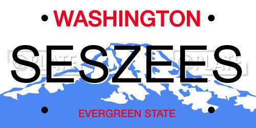 SESZEES Washington License Plate