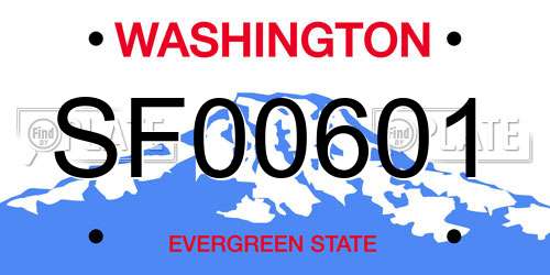 SF00601 Washington License Plate