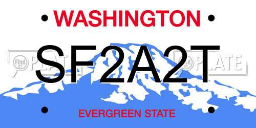 SF2A2T Washington License Plate
