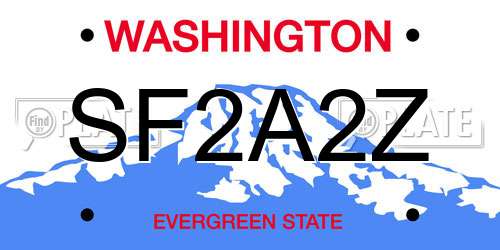 SF2A2Z Washington License Plate