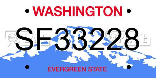 SF33228 Washington License Plate