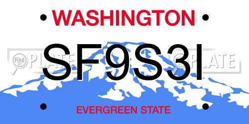 SF9S3I Washington License Plate